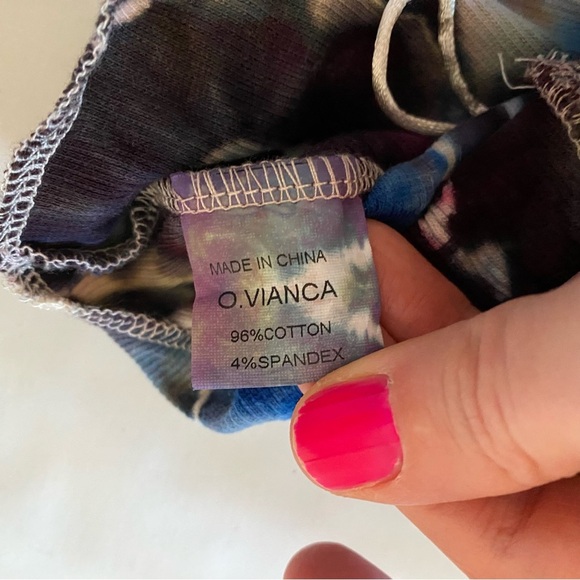 Handmade Geode Tie Dye Tank Top Halter Womens Small Ribbed Shirt Blue Upcycled - Picture 8 of 11